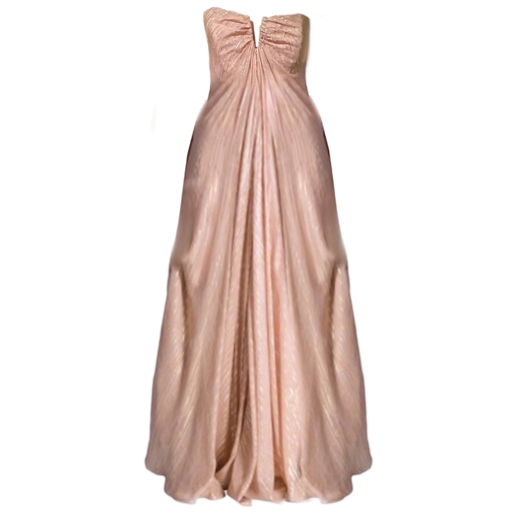 NICOLE MILLER • Keyhole Strapless Sequin Dress Goddess Gown